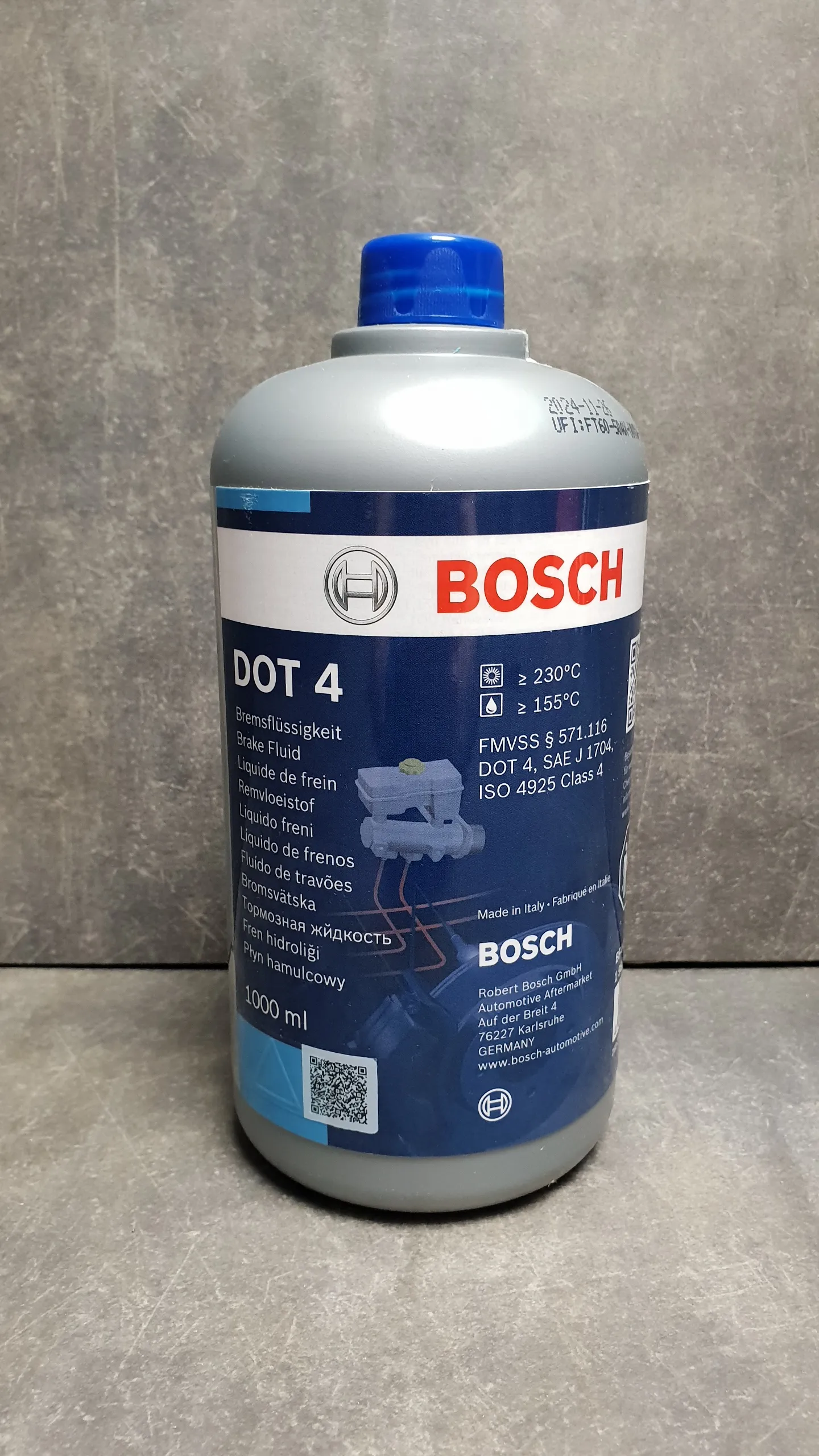 Тормозная жидкость DOT4 (1л)  Bosch