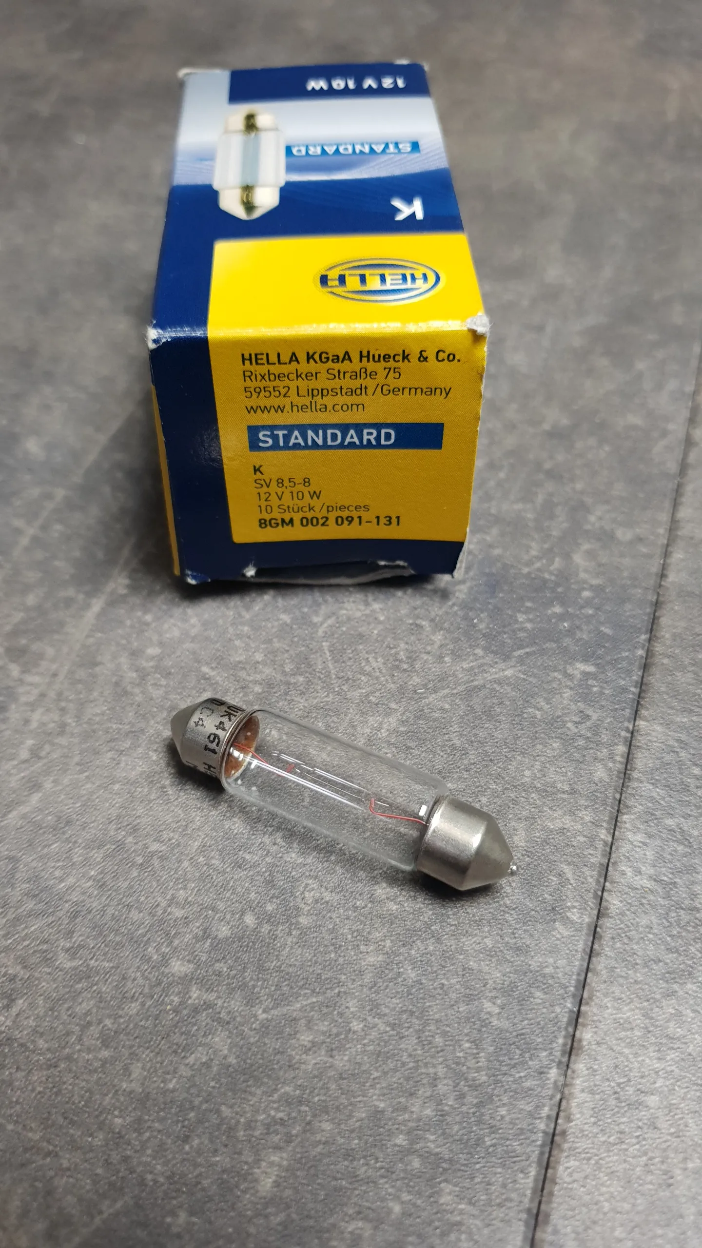 Лампа K10W (12V,10W,патрон SV8,5-8)