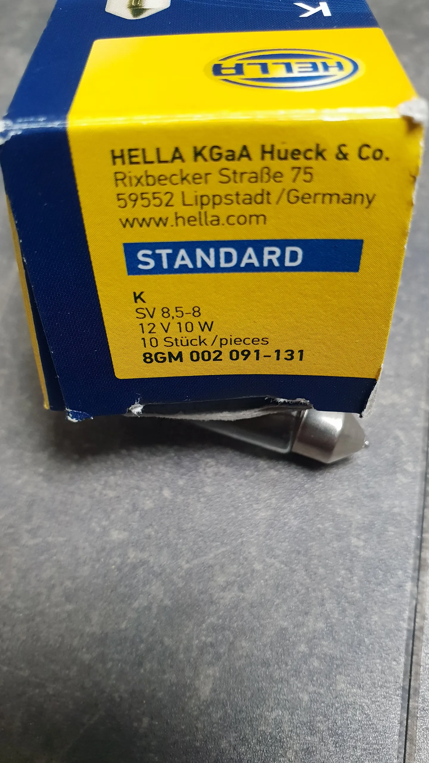 Лампа K10W (12V,10W,патрон SV8,5-8)