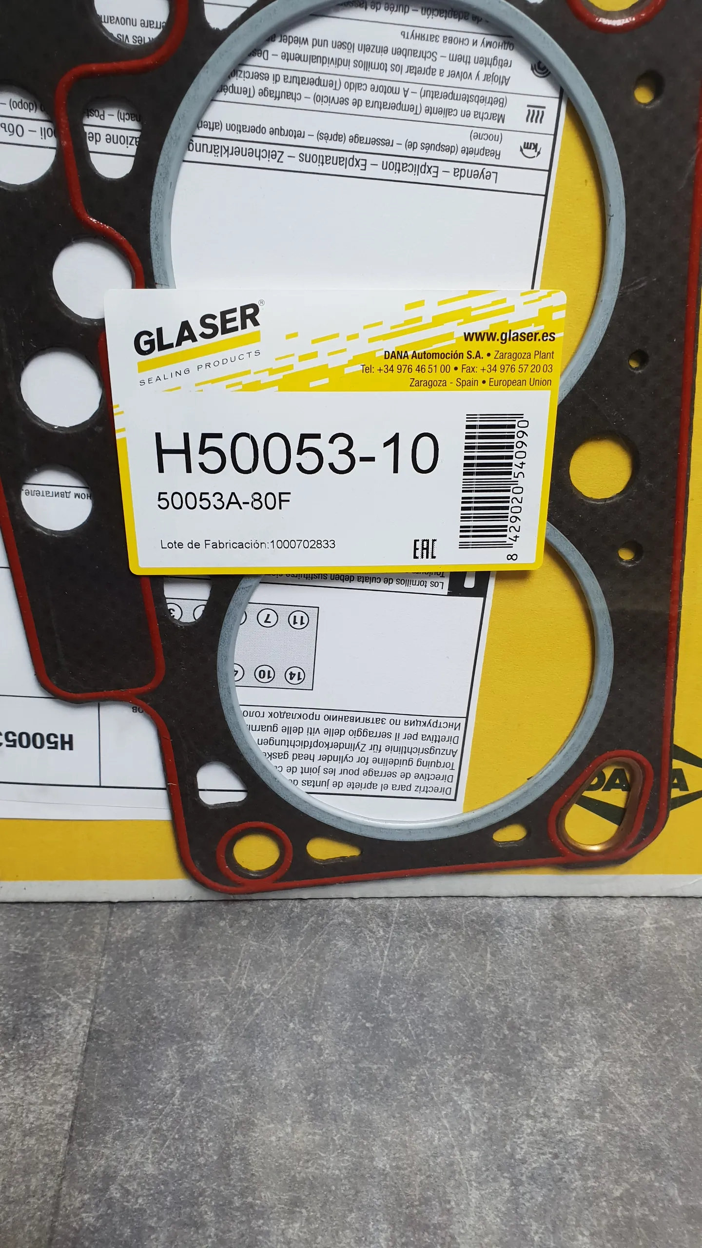 Прокладка ГБЦ M30B35  [+0,3мм, 2,07мм]